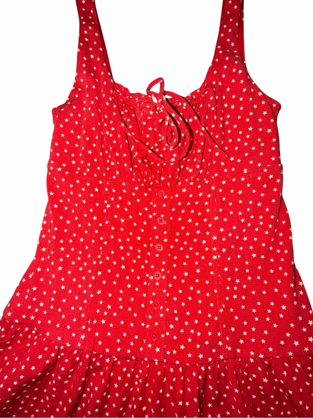 Wild Fable Red Polka Dot Cottagecore Mini Dress - Picture 3 of 5